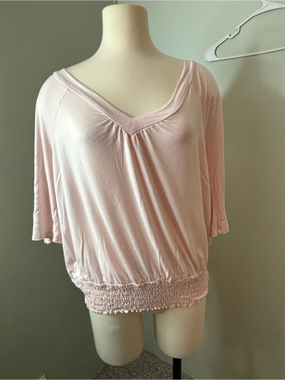 American Rag Light Pink V-Neck Dolman Sleeve Blouse